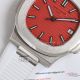 PPF Patek Philippe Nautilus 5711 red dial white strap watches (4)_th.jpg